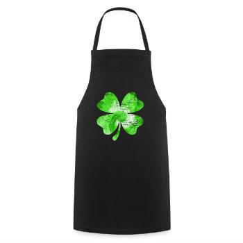 St. Patrick's Day Tie Dye Kleeblatt Go Lucky Vintage - Kochschürze - Schwarz - Vorne - AI Model Male 185 dark (185cm)