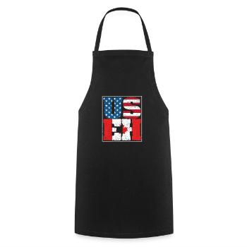 USA Stolz US Flagge Tag USEH Kanadisch Kanada Ahor - Kochschürze - Schwarz - Vorne - AI Model Male 185 dark (185cm)