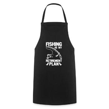 La pêche est mon plan de retraite Pêcher les pêcheurs - Tablier de cuisine - noir - Devant - AI Model Male 185 dark (185cm)