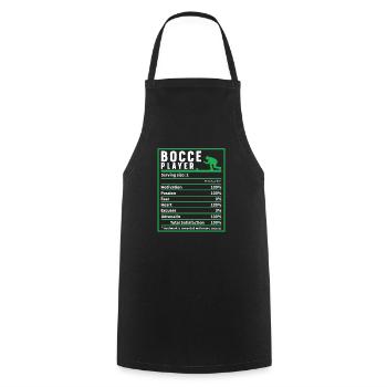 Bocce Ball Player Nutrition Facts, Funny Bocci - Kochschürze - Schwarz - Vorne - AI Model Male 185 dark (185cm)