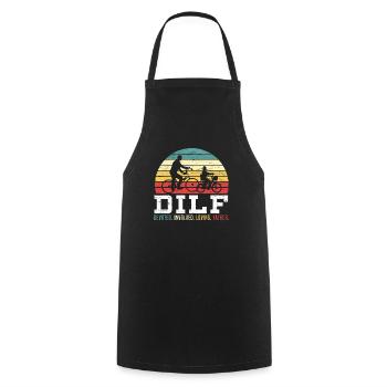 Fathers Day Dad Devoted Involved Loving Father - Cooking Apron - black - Front - AI Model Male 185 dark (185cm)