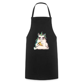 Einhorn Pizza - Kochschürze - Schwarz - Vorne - AI Model Male 185 dark (185cm)