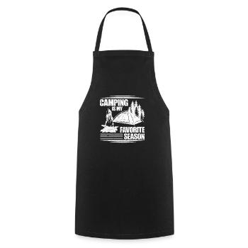 Camping is my favorite season Hiking - Cooking Apron - black - Front - AI Model Male 185 dark (185cm)