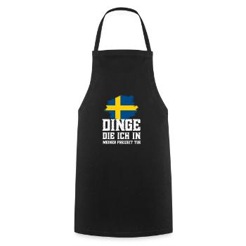 Dinge in Freizeit Schweden Flagge Urlaub Geschenk - Kochschürze - Schwarz - Vorne - AI Model Male 185 dark (185cm)