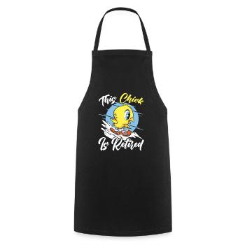 This Chick Is Retired Chicken Farmer Poultry - Cooking Apron - black - Front - AI Model Male 185 dark (185cm)