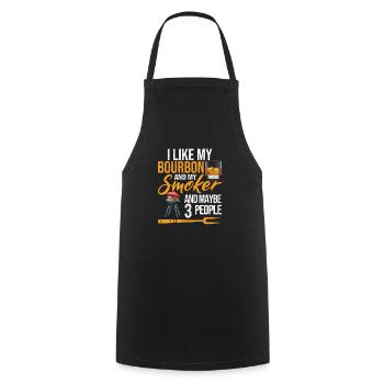 J’aime le bourbon et mon fumeur Funny BBQ Grill - Tablier de cuisine - noir - Devant - AI Model Male 185 dark (185cm)