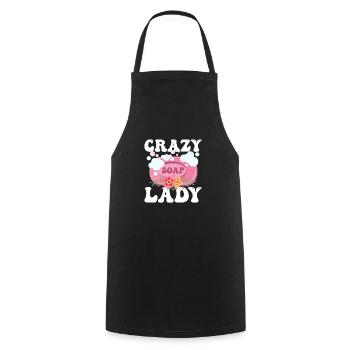 Crazy Soap Lady Soapmaking Soapmaker - Cooking Apron - black - Front - AI Model Male 185 dark (185cm)