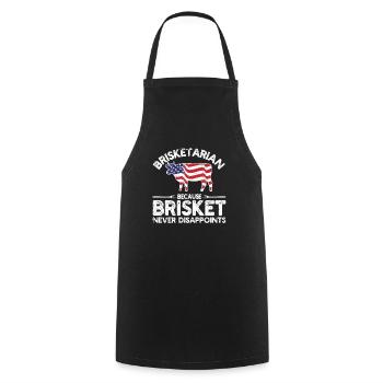 Brisketarian, weil Brisket den BBQ-Liebhaber nie - Kochschürze - Schwarz - Vorne - AI Model Male 185 dark (185cm)