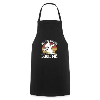 Les fantômes m’aiment - Tablier de cuisine - noir - Devant - AI Model Male 185 dark (185cm)
