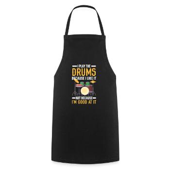 Drummer Musical Instrument Musician Drum Player - Cooking Apron - black - Front - AI Model Male 185 dark (185cm)