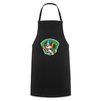 Baseball Dog Baseball Player Baseball Coach - Cooking Apron - black - Front - AI Model Male 185 dark (185cm)