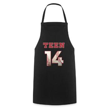 Baseball TEEN 14 - Cooking Apron - black - Front - AI Model Male 185 dark (185cm)