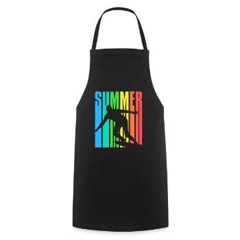 SUMMER Surfin - Cooking Apron - black - Front - AI Model Male 185 dark (185cm)