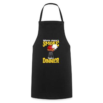 Là où il y a de la fumée, il y a aussi le dîner barbecue - Tablier de cuisine - noir - Devant - AI Model Male 185 dark (185cm)
