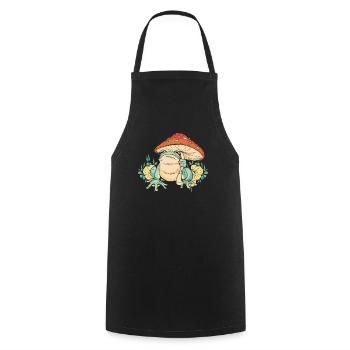 Cottagecore Mushroom Aesthetic Nature Conservation - Cooking Apron - black - Front - AI Model Male 185 dark (185cm)