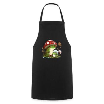 Cottagecore Mushroom Aesthetic Nature Conservation - Cooking Apron - black - Front - AI Model Male 185 dark (185cm)