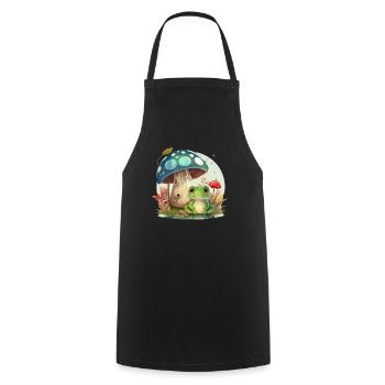 Cottagecore Mushroom Aesthetic Nature Conservation - Cooking Apron - black - Front - AI Model Male 185 dark (185cm)