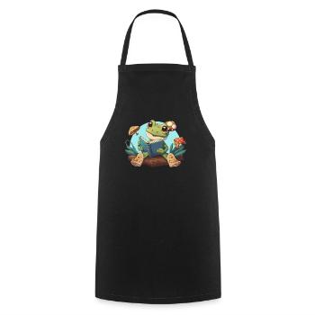 Cottagecore Mushroom Aesthetic Nature Conservation - Cooking Apron - black - Front - AI Model Male 185 dark (185cm)