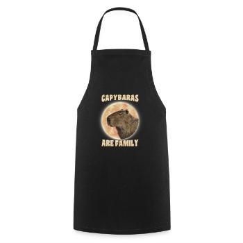Les Capybaras sont de la famille - Tablier de cuisine - noir - Devant - AI Model Male 185 dark (185cm)