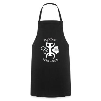 kabyle amazigh T-shirt premium - Tablier de cuisine - noir - Devant - AI Model Male 185 dark (185cm)
