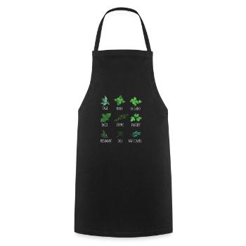 Types d’herbes Plantes Drôle de plante de jardinage - Tablier de cuisine - noir - Devant - AI Model Male 185 dark (185cm)