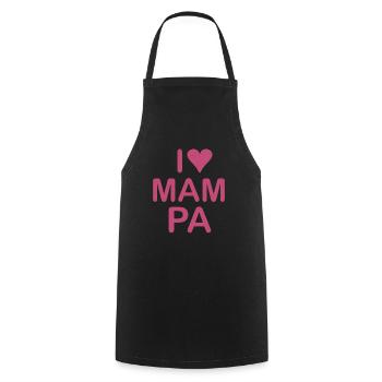 I love MAMPA - Cooking Apron - black - Front - AI Model Male 185 dark (185cm)