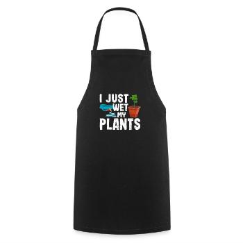 I just moisten my plants Funny garden - Cooking Apron - black - Front - AI Model Male 185 dark (185cm)