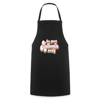 Pride Month LGBTQ - Be Your Authentic Self - Cooking Apron - black - Front - AI Model Male 185 dark (185cm)