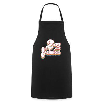 Gay and Fabulous - Pride Month LGBTQ Parade - Cooking Apron - black - Front - AI Model Male 185 dark (185cm)