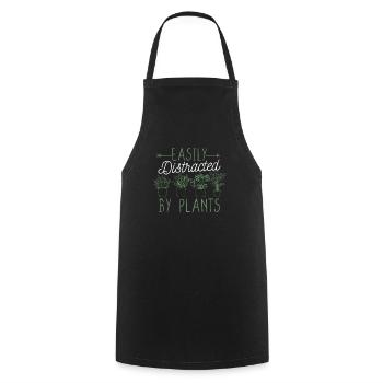 Facilement distrait par le jardinier végétal botanique - Tablier de cuisine - noir - Devant - AI Model Male 185 dark (185cm)