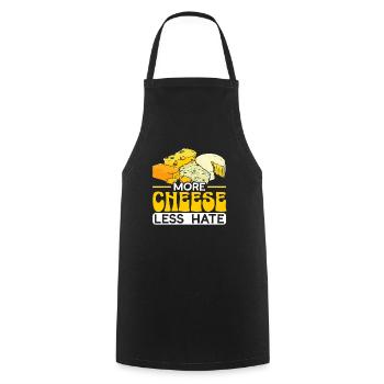 More Cheese Less Hate Cheesy Food Lover Foodie - Cooking Apron - black - Front - AI Model Male 185 dark (185cm)
