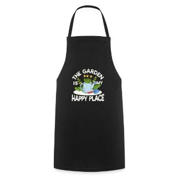 The garden is my happy place Funny garden - Cooking Apron - black - Front - AI Model Male 185 dark (185cm)