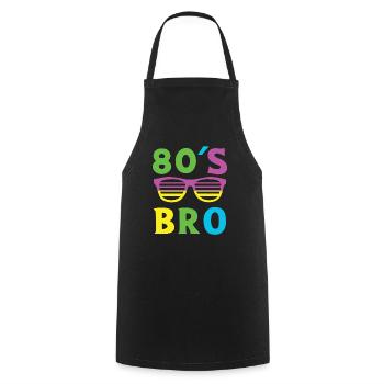 Costume 80s Bro Vintage Retro1980 - Cooking Apron - black - Front - AI Model Male 185 dark (185cm)