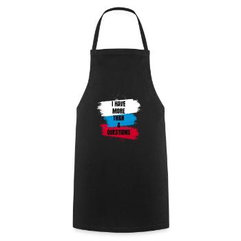 J’ai plus de 4 questions vintage texte simple - Tablier de cuisine - noir - Devant - AI Model Male 185 dark (185cm)