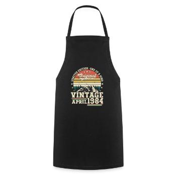 39th birthday Mann Original April Born 1984 - Cooking Apron - black - Front - AI Model Male 185 dark (185cm)