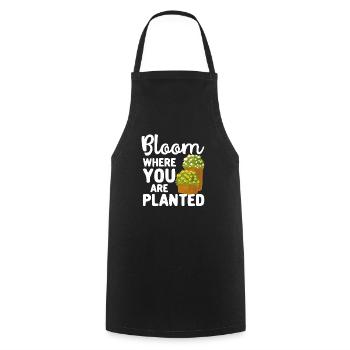 Bloom Where You Are Planted Gartenarbeit Pflanze - Kochschürze - Schwarz - Vorne - AI Model Male 185 dark (185cm)