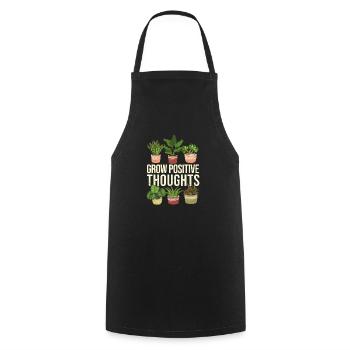 Cultiver des pensées positives Jardinage amusant - Tablier de cuisine - noir - Devant - AI Model Male 185 dark (185cm)