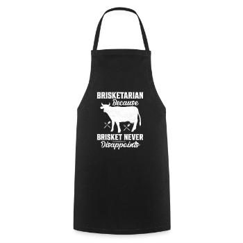 Brisketarian Because Brisket Smoker BBQ Grilling - Cooking Apron - black - Front - AI Model Male 185 dark (185cm)