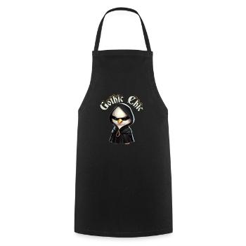 Gothic Chic Emo Chicken, Funny Death Metal Goth - Kochschürze - Schwarz - Vorne - AI Model Male 185 dark (185cm)