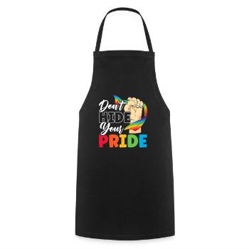 Ne cachez pas votre fierté Mois arc-en-ciel LGBTQ Gay - Tablier de cuisine - noir - Devant - AI Model Male 185 dark (185cm)