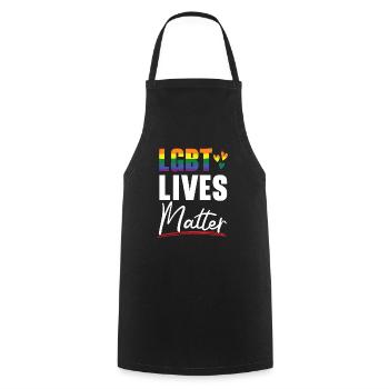 LGBT Vibes Matter Rainbow Pride Mois LGBTQ Gay - Tablier de cuisine - noir - Devant - AI Model Male 185 dark (185cm)