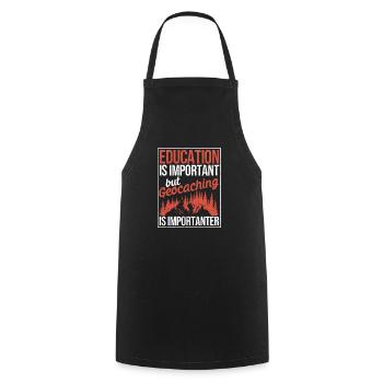 L’éducation est importante, mais la géocachette est toujours - Tablier de cuisine - noir - Devant - AI Model Male 185 dark (185cm)