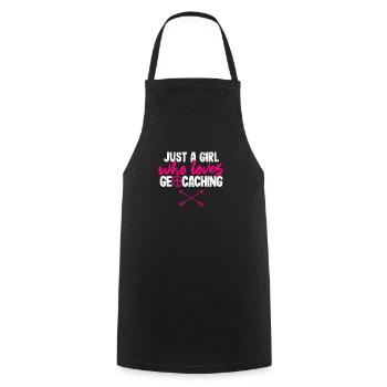 Juste une fille qui aime le géocaching Drôle - Tablier de cuisine - noir - Devant - AI Model Male 185 dark (185cm)
