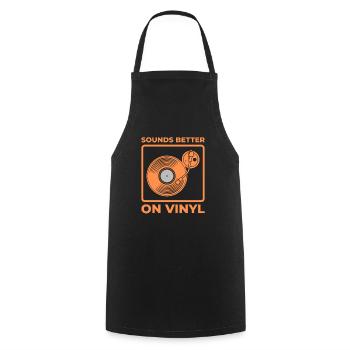Sounds better on Vinyl - Cooking Apron - black - Front - AI Model Male 185 dark (185cm)