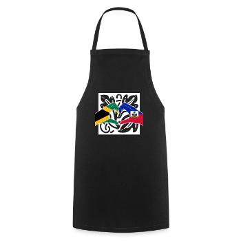 Haiti Haitian Jamaica Combination I Gift - Cooking Apron - black - Front - AI Model Male 185 dark (185cm)