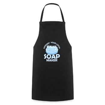 Soutenez votre savonnier local Savonnier - Tablier de cuisine - noir - Devant - AI Model Male 185 dark (185cm)