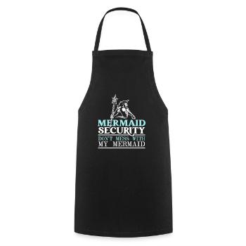 Mermaid Security Meilleur papa de tous les temps Fête des pères Sirène - Tablier de cuisine - noir - Devant - AI Model Male 185 dark (185cm)