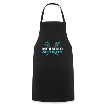 Mermaid Security Meilleur papa de tous les temps Fête des pères Sirène - Tablier de cuisine - noir - Devant - AI Model Male 185 dark (185cm)