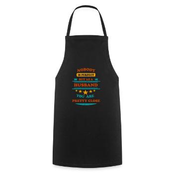 Personne n’est parfait rétro Mari - Tablier de cuisine - noir - Devant - AI Model Male 185 dark (185cm)