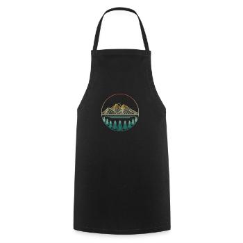 Berg Wald Camping Geocaching Wandern Jagen Outdoor - Kochschürze - Schwarz - Vorne - AI Model Male 185 dark (185cm)
